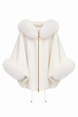 Paris Fur-Trimmed Cape Coat