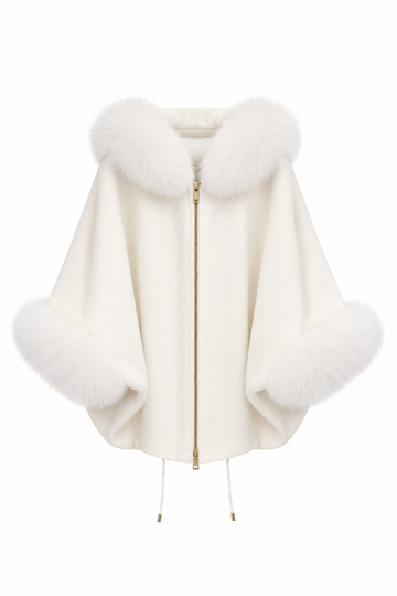 Paris Fur-Trimmed Cape Coat