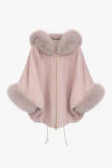 Paris Fur-Trimmed Cape Coat