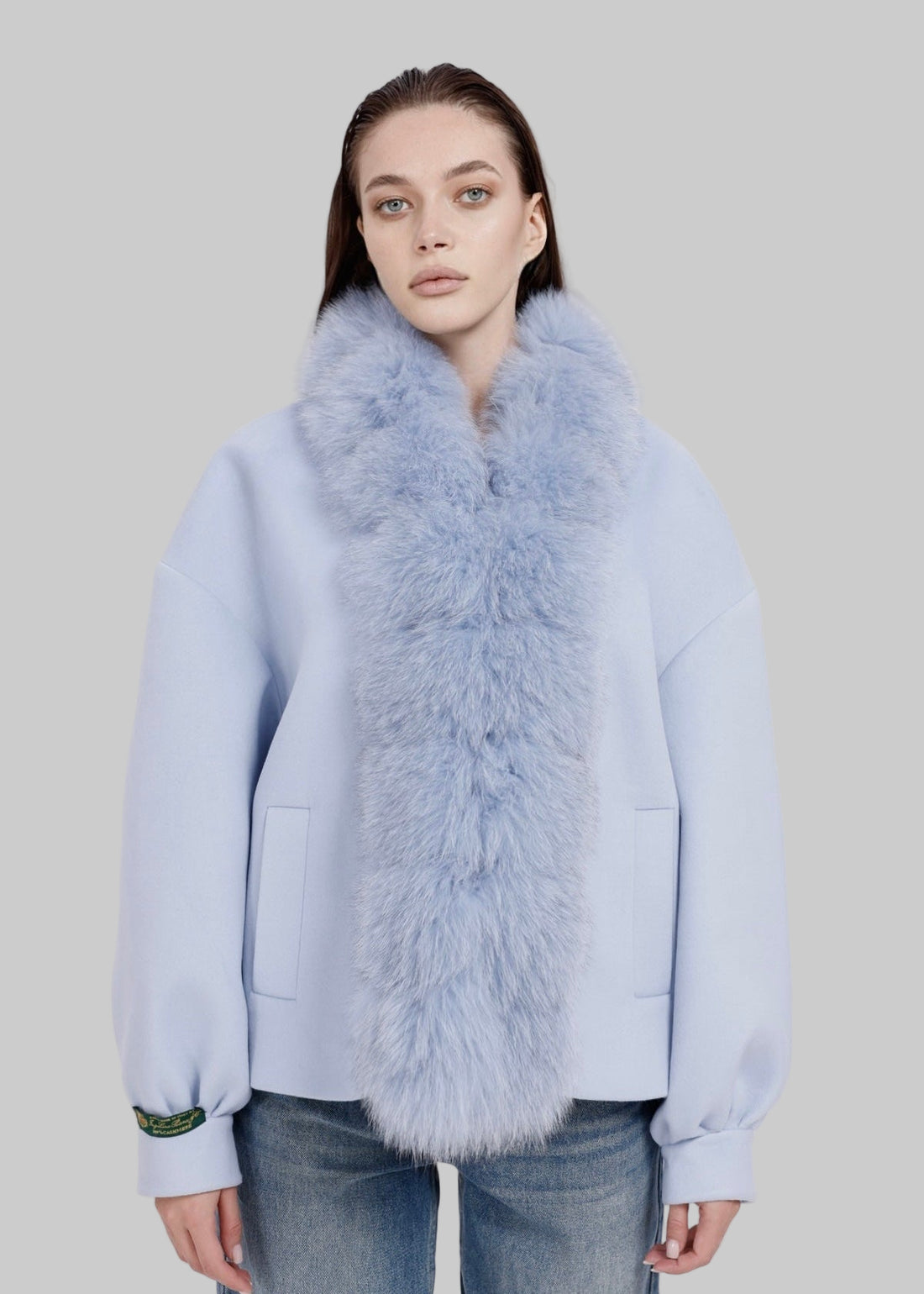 Madeleine Fur Coat - Baby Blue